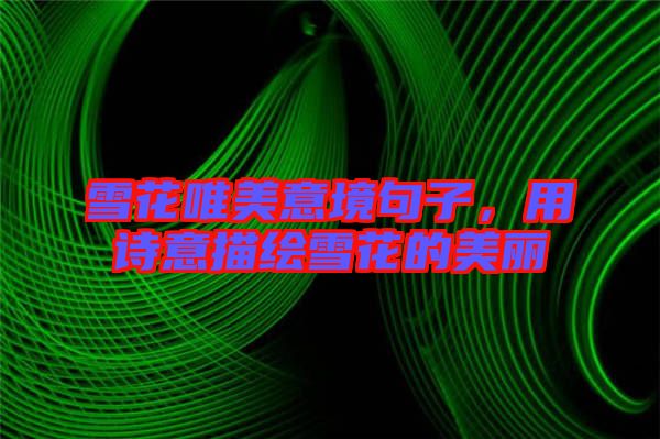 雪花唯美意境句子，用詩(shī)意描繪雪花的美麗
