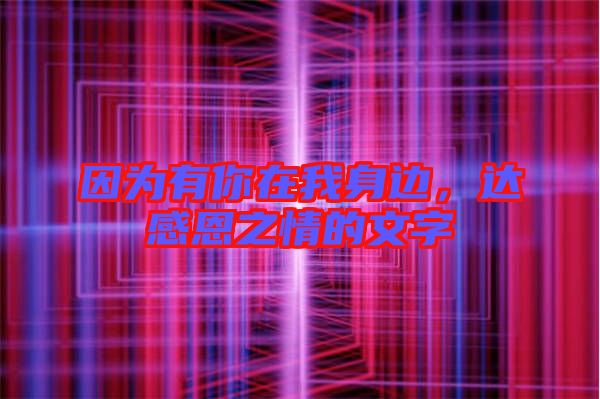 因為有你在我身邊，達感恩之情的文字