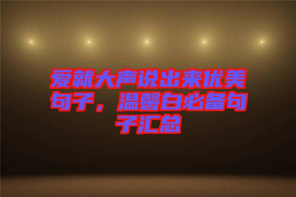 愛就大聲說出來優(yōu)美句子，溫馨白必備句子匯總
