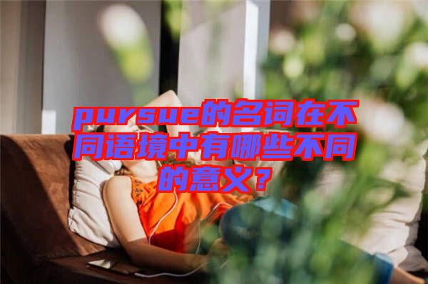 pursue的名詞在不同語境中有哪些不同的意義？