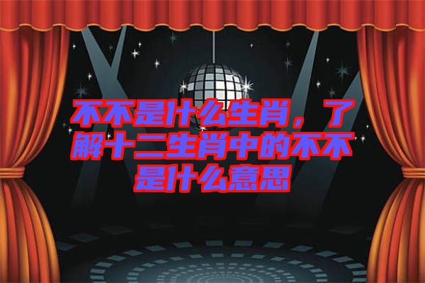 不不是什么生肖，了解十二生肖中的不不是什么意思