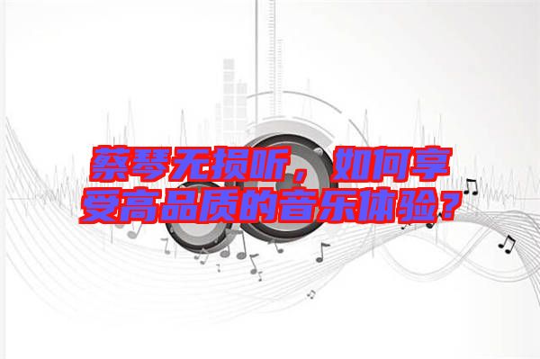 蔡琴無損聽，如何享受高品質(zhì)的音樂體驗？