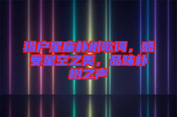 獵戶星座樸樹歌詞，感受星空之美，品味樸樹之聲