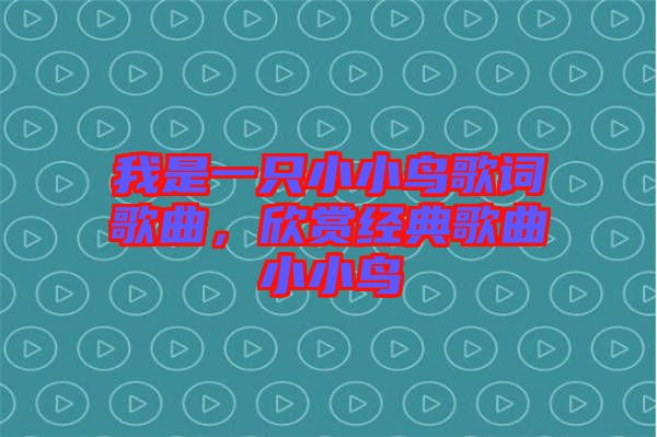 我是一只小小鳥歌詞歌曲，欣賞經(jīng)典歌曲小小鳥