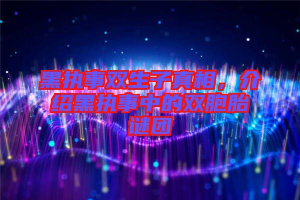 黑執(zhí)事雙生子真相，介紹黑執(zhí)事中的雙胞胎謎團(tuán)