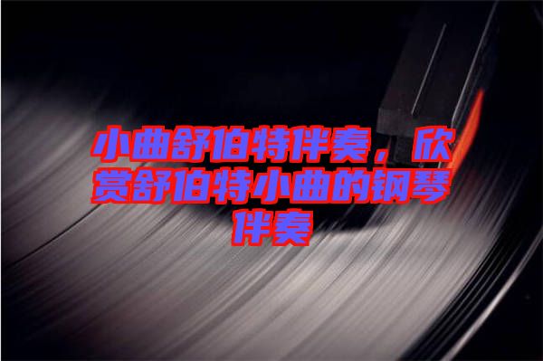 小曲舒伯特伴奏，欣賞舒伯特小曲的鋼琴伴奏