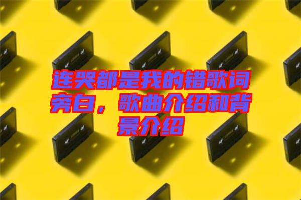 連哭都是我的錯歌詞旁白，歌曲介紹和背景介紹