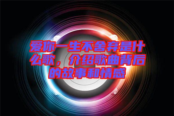 愛(ài)你一生不舍棄是什么歌，介紹歌曲背后的故事和情感