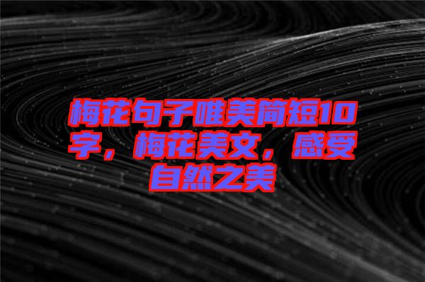 梅花句子唯美簡短10字，梅花美文，感受自然之美