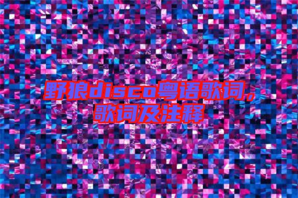 野狼disco粵語歌詞，歌詞及注釋