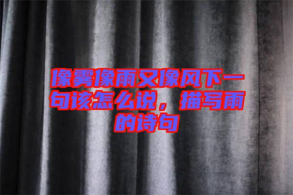 像霧像雨又像風(fēng)下一句該怎么說，描寫雨的詩句