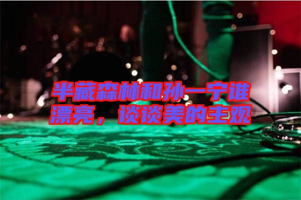 半藏森林和孫一寧誰(shuí)漂亮，談?wù)劽赖闹饔^