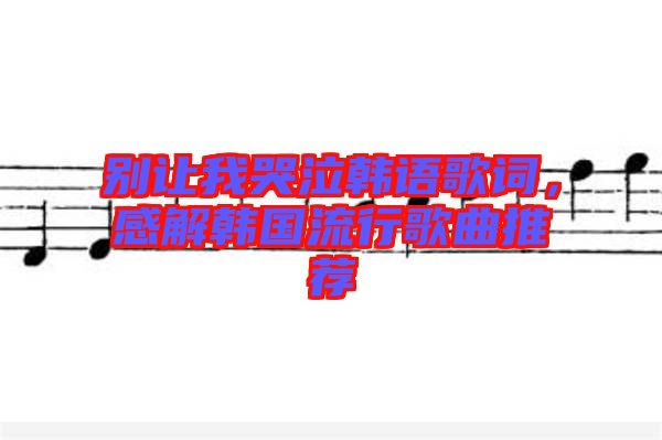 別讓我哭泣韓語(yǔ)歌詞，感解韓國(guó)流行歌曲推薦