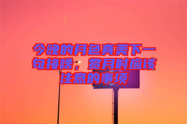今晚的月色真美下一句接啥，賞月時(shí)應(yīng)該注意的事項(xiàng)