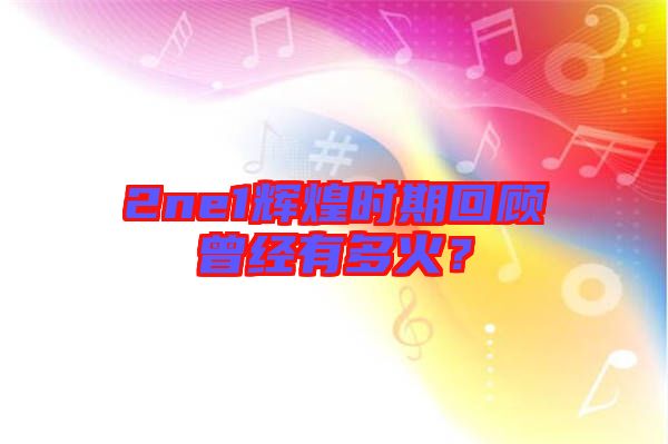 2ne1輝煌時期回顧曾經(jīng)有多火？