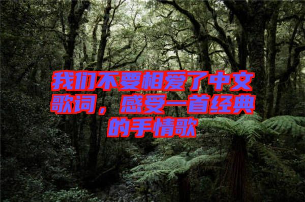 我們不要相愛了中文歌詞，感受一首經(jīng)典的手情歌