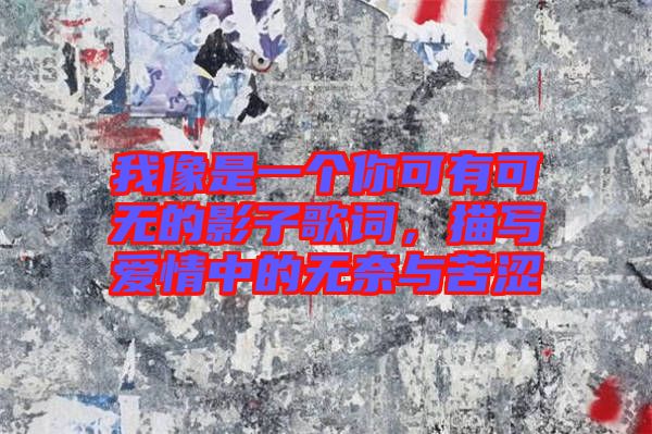 我像是一個你可有可無的影子歌詞，描寫愛情中的無奈與苦澀