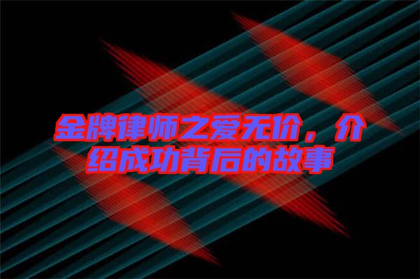 金牌律師之愛無價(jià)，介紹成功背后的故事