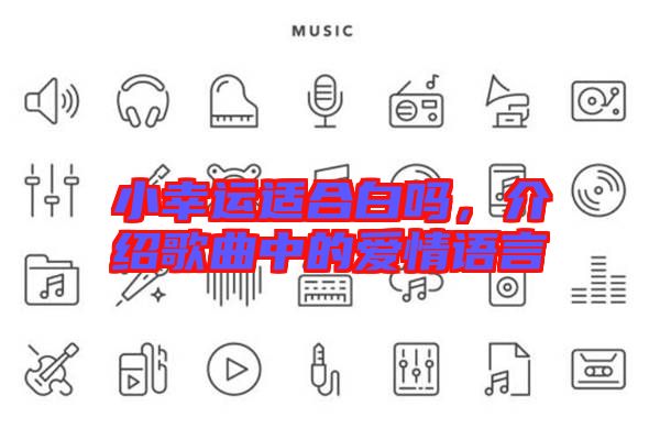 小幸運適合白嗎，介紹歌曲中的愛情語言