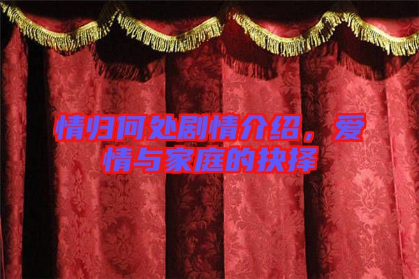 情歸何處劇情介紹，愛情與家庭的抉擇