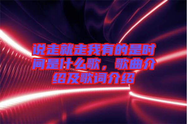 說走就走我有的是時(shí)間是什么歌，歌曲介紹及歌詞介紹