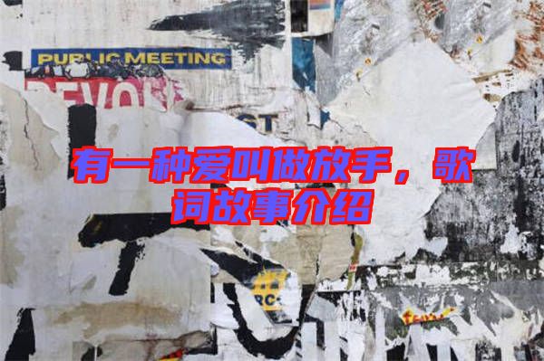 有一種愛叫做放手，歌詞故事介紹