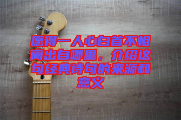 愿得一人心白首不相離出自哪里，介紹這句經(jīng)典詩句的來源和意義