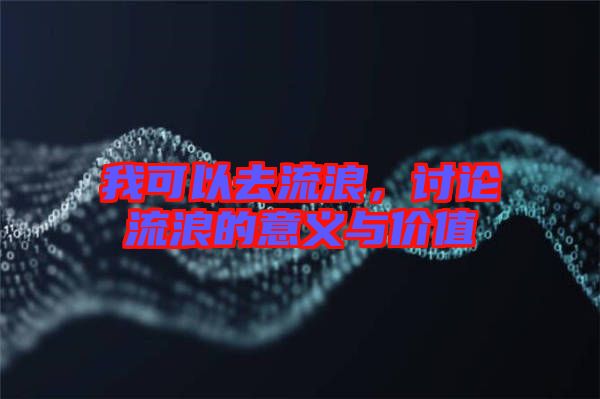 我可以去流浪，討論流浪的意義與價(jià)值