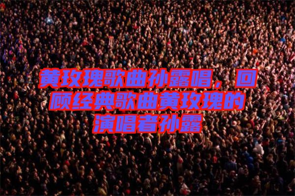 黃玫瑰歌曲孫露唱，回顧經(jīng)典歌曲黃玫瑰的演唱者孫露