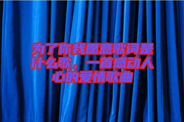 為了你我愿意歌詞是什么歌，一首感動人心的愛情歌曲