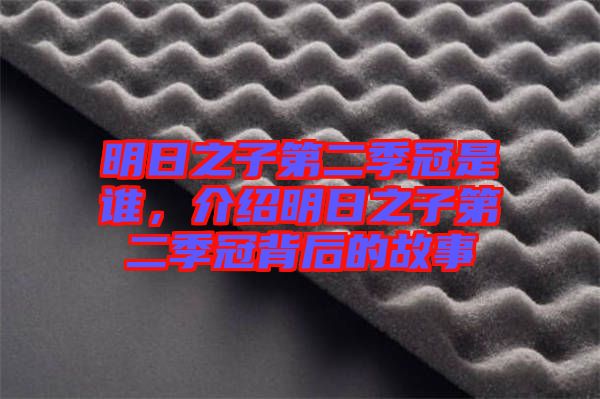 明日之子第二季冠是誰，介紹明日之子第二季冠背后的故事