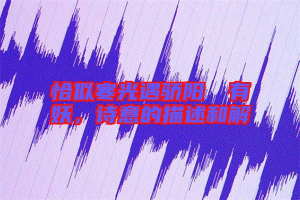 恰似寒光遇驕陽囧囧有妖，詩意的描述和解