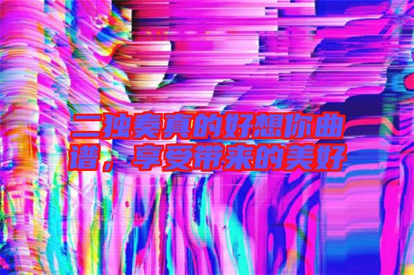 二獨(dú)奏真的好想你曲譜，享受帶來的美好
