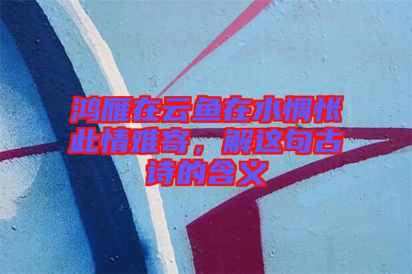 鴻雁在云魚在水惆悵此情難寄，解這句古詩(shī)的含義