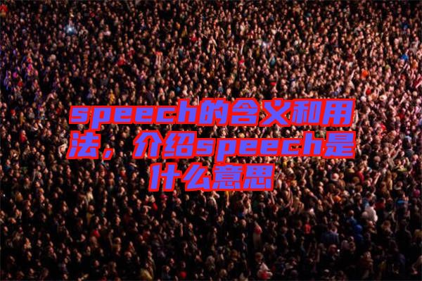 speech的含義和用法，介紹speech是什么意思