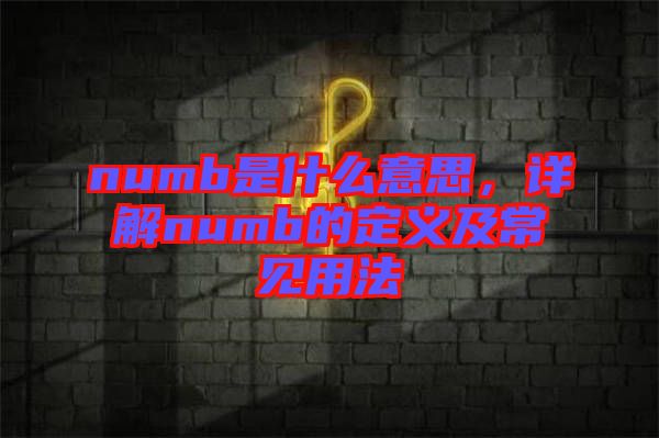 numb是什么意思，詳解numb的定義及常見用法