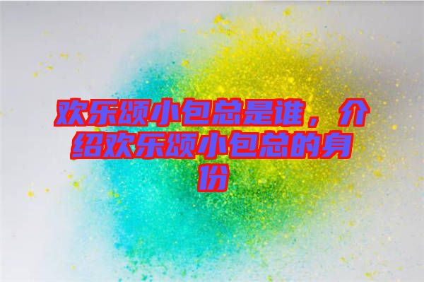 歡樂頌小包總是誰，介紹歡樂頌小包總的身份