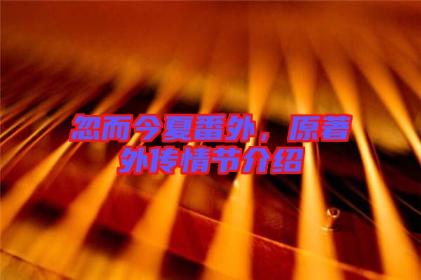 忽而今夏番外，原著外傳情節(jié)介紹