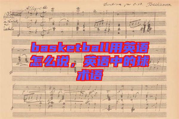 basketball用英語怎么說，英語中的球術(shù)語
