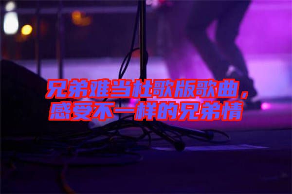 兄弟難當(dāng)杜歌版歌曲，感受不一樣的兄弟情