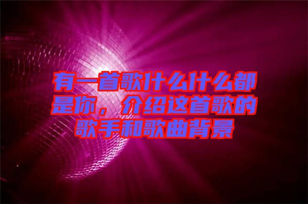 有一首歌什么什么都是你，介紹這首歌的歌手和歌曲背景