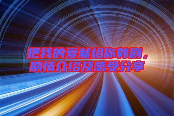 把我的愛(ài)獻(xiàn)給你韓劇，劇情介紹及感受分享