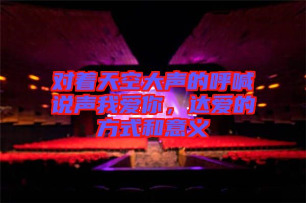 對著天空大聲的呼喊說聲我愛你，達愛的方式和意義