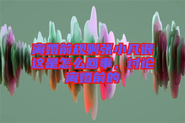 離婚前規(guī)則張小凡很這是怎么回事，討論離婚前的