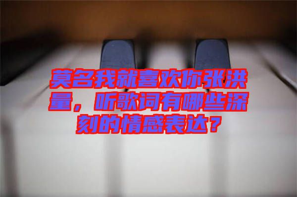 莫名我就喜歡你張洪量，聽(tīng)歌詞有哪些深刻的情感表達(dá)？