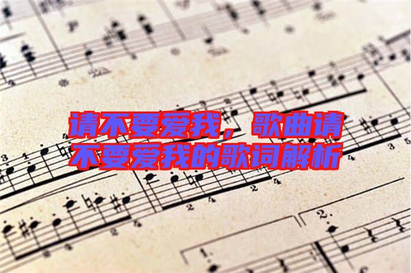 請(qǐng)不要愛我，歌曲請(qǐng)不要愛我的歌詞解析