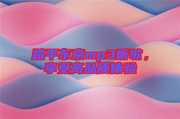 踏平東京mp3聽歌，享受高品質(zhì)體驗(yàn)