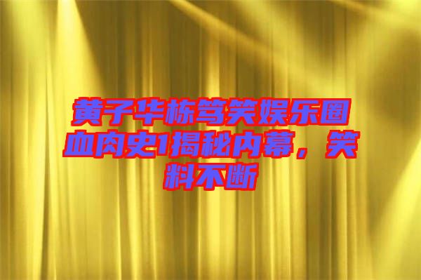 黃子華棟篤笑娛樂圈血肉史1揭秘內(nèi)幕，笑料不斷
