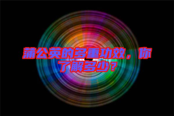 蒲公英的多重功效，你了解多少？