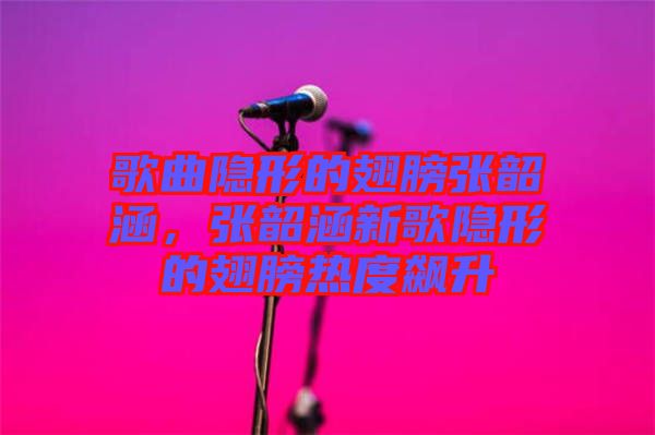 歌曲隱形的翅膀張韶涵，張韶涵新歌隱形的翅膀熱度飆升